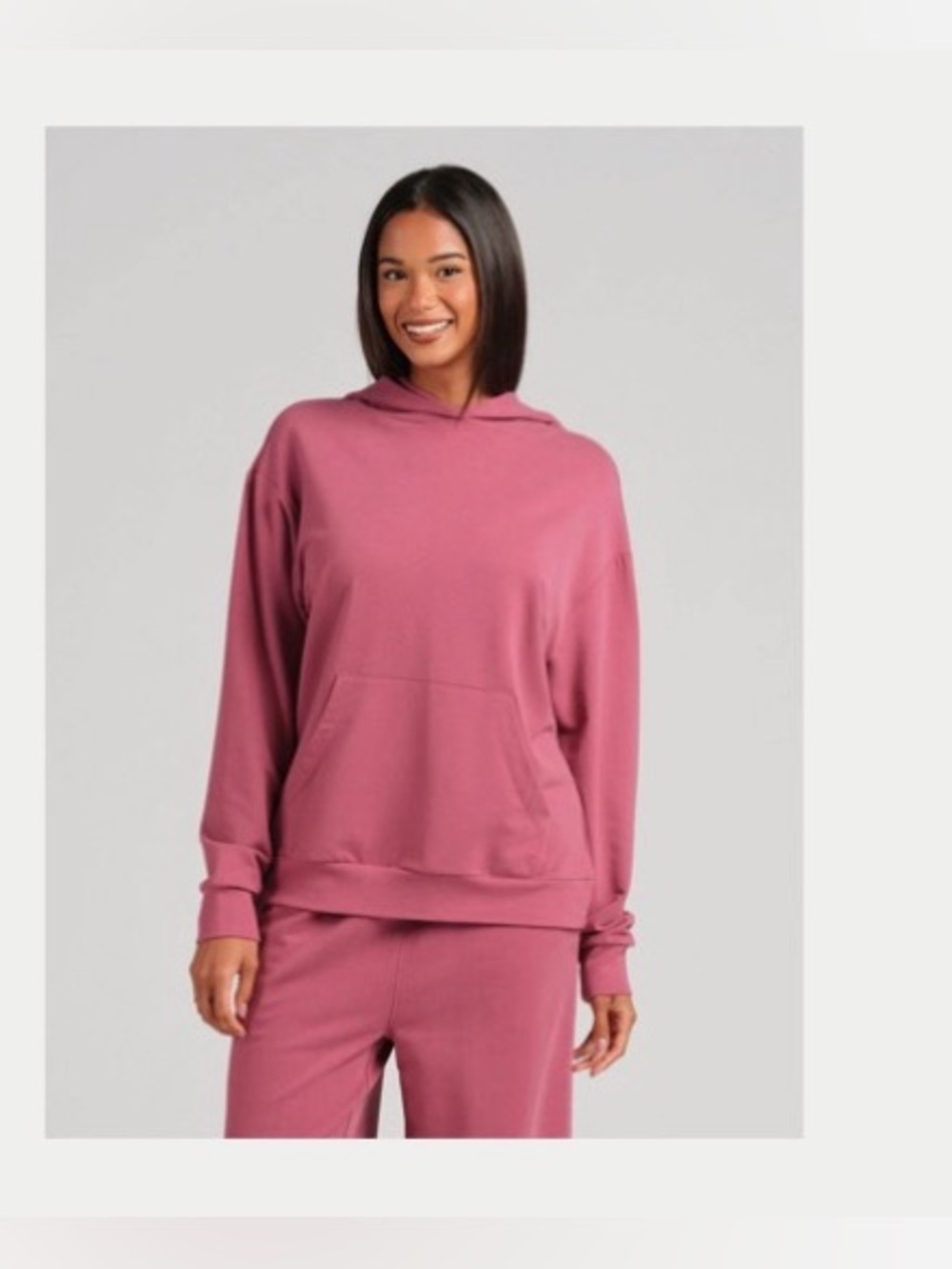 Luxe Terry Lightweight  Hoodie - Berry